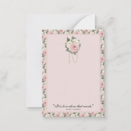 Religiösa St. Therese Quote Rosa ros Vintage Anteckningskort