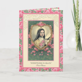 Religiösa St. Therese Rosa Vintage Ro Ote Kort