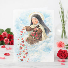 Religiösa St. Therese Rosa Vintage Rosor Citat 