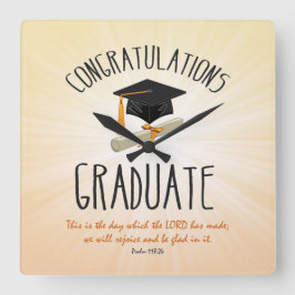 Religiösa Studenten Guld Starburst med svart tak Fyrkantig Klocka