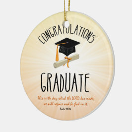 Religiösa Studenten Guld Starburst med svart tak Julgransprydnad Keramik