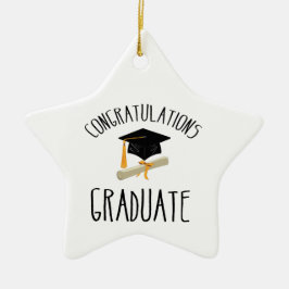 Religiösa Studenten Guld Starburst med svart tak Julgransprydnad Keramik