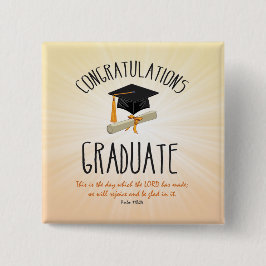 Religiösa Studenten Guld Starburst med svart tak Knapp