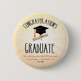 Religiösa Studenten Guld Starburst med svart tak Knapp