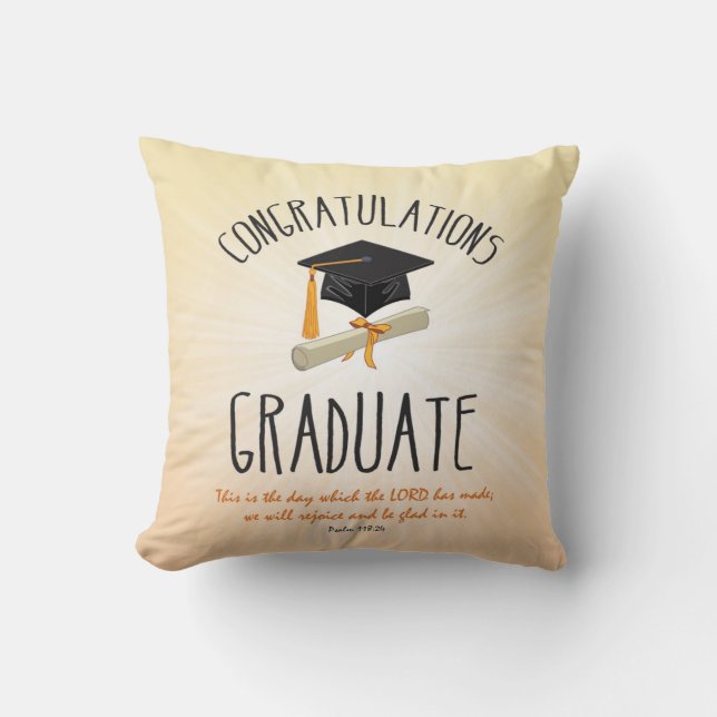 Religiösa Studenten Guld Starburst med svart tak Kudde (Framsida)