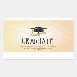 Religiösa Studenten Guld Starburst med svart tak Rektangulärt Klistermärke