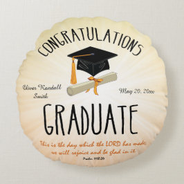 Religiösa Studenten Guld Starburst med svart tak Rund Kudde