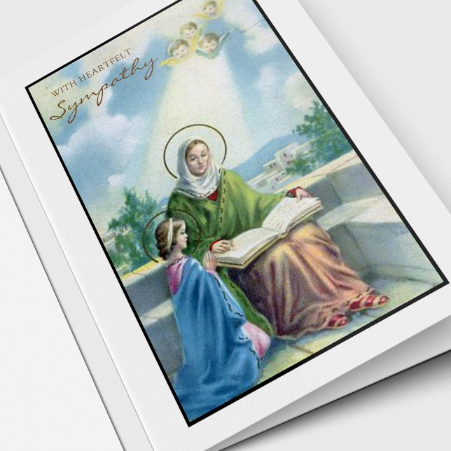Religiösa Sympathy Catholic St Anne & Mary Kort (St Anne and Mary religious sympathy cards)