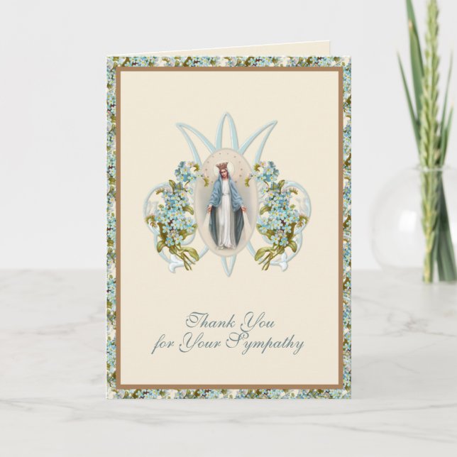 Religiösa Sympathy Funeral Tack Virgin Mary (Framsida)