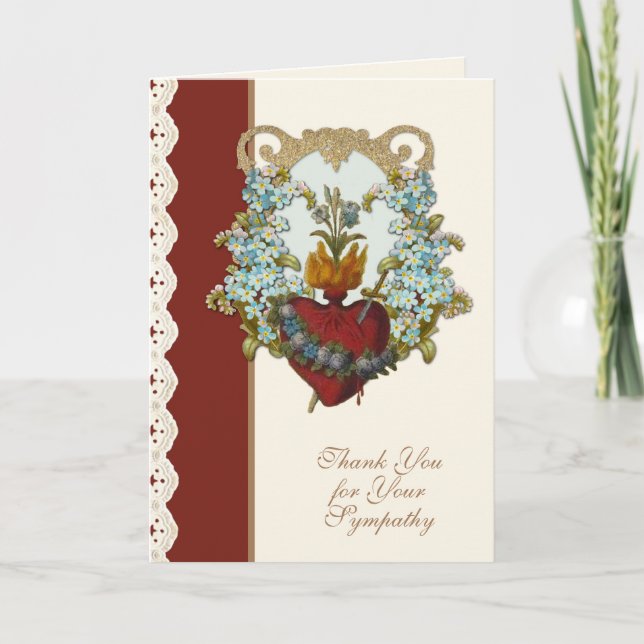 Religiösa Sympathy Funeral Tack Virgin Mary Kort (Framsida)