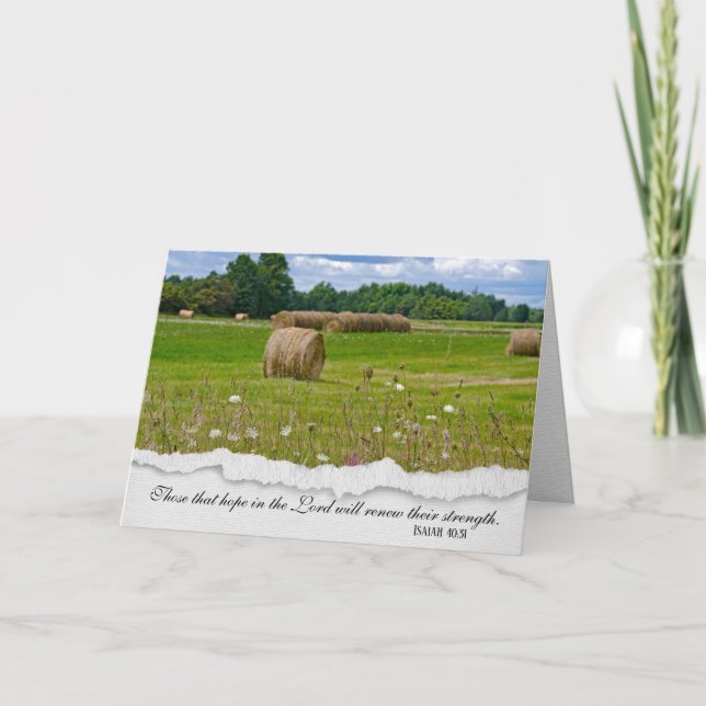 Religiösa Sympathy Land Hay Bales Kort (Framsida)