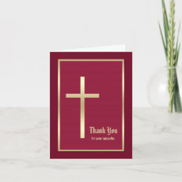 Religiösa Sympathy Tackkort Card, Burgandy