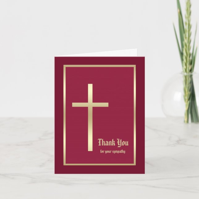 Religiösa Sympathy Tackkort Card, Burgandy (Framsida)