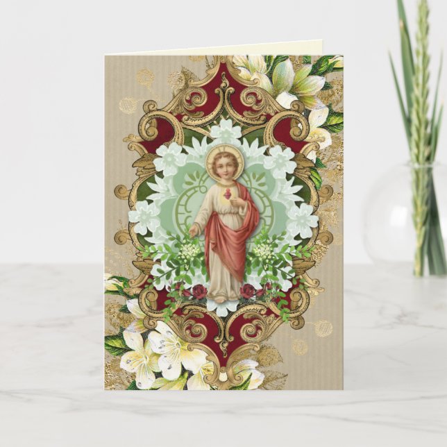 Religiösa Sympati Helig Heart Scripture Prayer C Kort (Framsida)