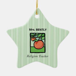 Religiösa Teacher Tack, Apple Julgransprydnad Keramik