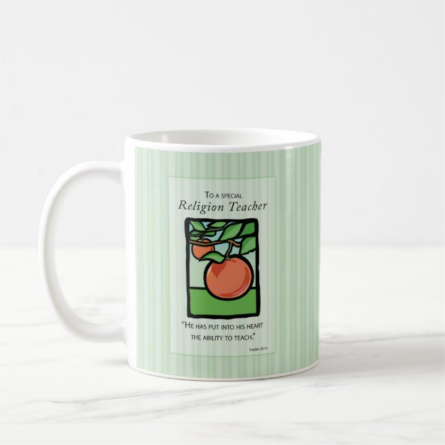 Religiösa Teacher Tack Gift Mugg, Apple Kaffemugg (Vänster)