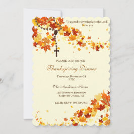 Religiösa Thanksgiving Dinner Rosary Löv Inbjudningar