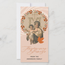 Religiösa Thanksgiving Virgin Mary Jesus katolik Tack Kort