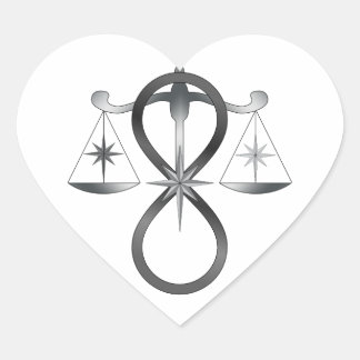 Religiösa Unity Gud Symbol Pagan Monochrome Hjärtformat Klistermärke