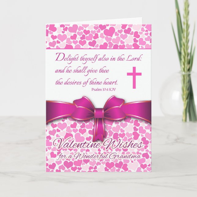 Religiösa Valentine for Grandma, Psalm 37:4 Verse Helgkort (Framsida)
