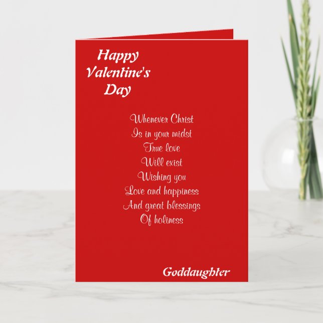 Religiösa valentins guddotter helgkort (Framsida)