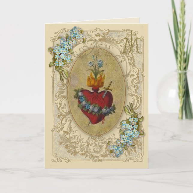 Religiösa Vänskap Prayer Virgin Mary Vintage Kort (Framsida)