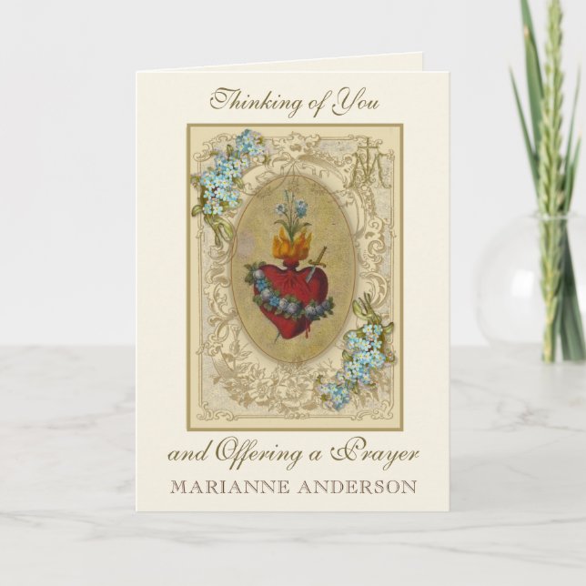 Religiösa Vänskap Virgin Mary Immaculate Heart Kort (Framsida)