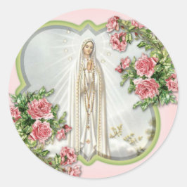 Religiösa vårt Dam på Fatima Virgin Mary Card Runt Klistermärke