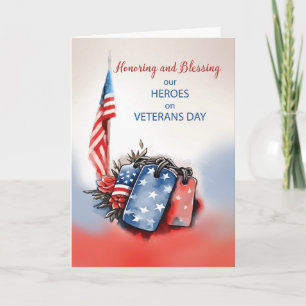 Religiösa Veterans Day Patriotic Hundbrickors Kort