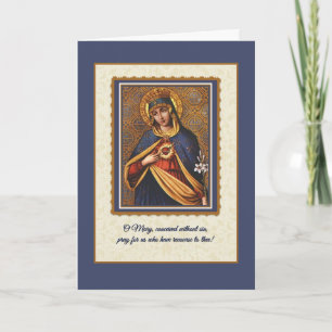 Religiösa Vintage Catholik Virgin Mary Prayer Kort