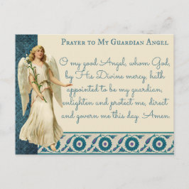 Religiösa Vintage Guardian Angel-bön Vykort