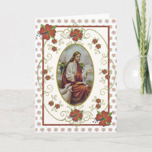 Religiösa Vintage Jesus Bra Shepherd Scripture Tack Kort