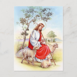 Religiösa vintage Påsk, Jesus herde herde. Helg Vykort