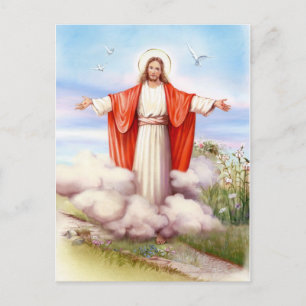 Religiösa vintage Påsk, Jesus herde herde. Helg Vykort