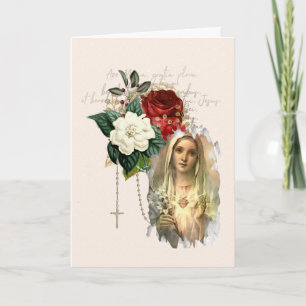 Religiösa Vintage Ro Virgin Mary Catholique Card Kort