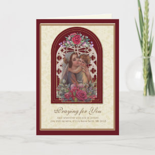 Religiösa Vintage Virgin Mary Jesus Prayer Card Kort