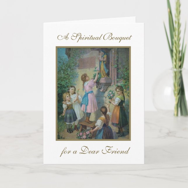 Religiösa Virgin Mary Andlig Bouquet Prayers Kort (Framsida)