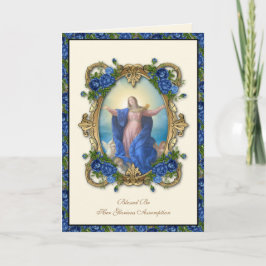 Religiösa Virgin Mary Blommigt Catholique Assumpti Kort