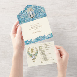 Religiösa Virgin Mary Blue Anniury Vintage All