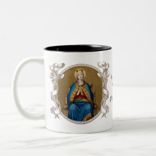 Religiösa Virgin Mary Catholik Regina Coeli Två-Tonad Mugg