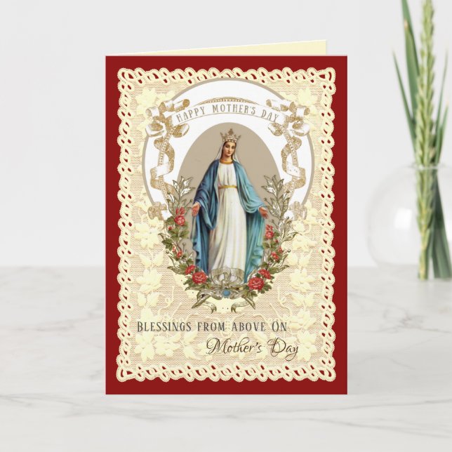 Religiösa Virgin Mary Catholique Mors dag Helgkort (Framsida)