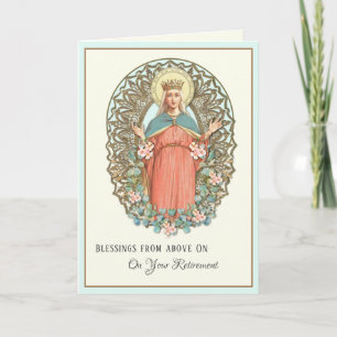 Religiösa Virgin Mary Eucalyptus Flower Pension Helgkort