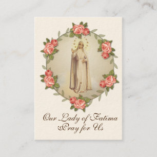 Religiösa Virgin Mary Fatima Catholic Prayer Visitkort