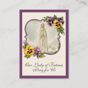 Religiösa Virgin Mary Fatima Catholic Prayer Visitkort
