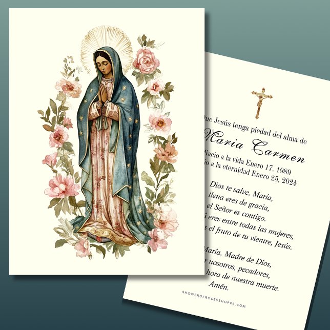 Religiösa Virgin Mary Funeral Memorial Prayer Visitkort (Skapare uppladdad)