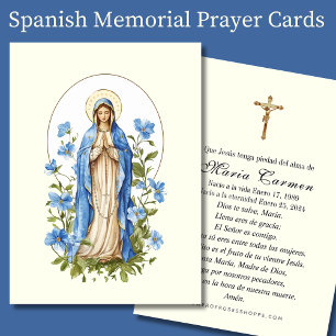 Religiösa Virgin Mary Funeral Memorial Prayer Visitkort