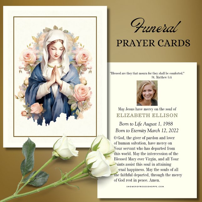 Religiösa Virgin Mary Funeral Prayer Card Visitkort (Skapare uppladdad)