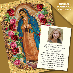 Religiösa Virgin Mary Guadalupe katolsk begraver Meddelande