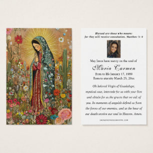 Religiösa Virgin Mary Guadalupe katolsk begraver Visitkort
