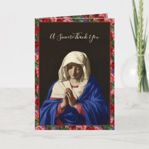 Religiösa Virgin Mary i Prayer Ro Scripture Kort